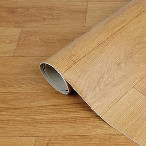 Honey Color Thickness 6 MIL x 3.28 ft. W x Cut to Length Waterproof Vinyl Sheet Flooring (Covers 53.82 sq.ft./Box)