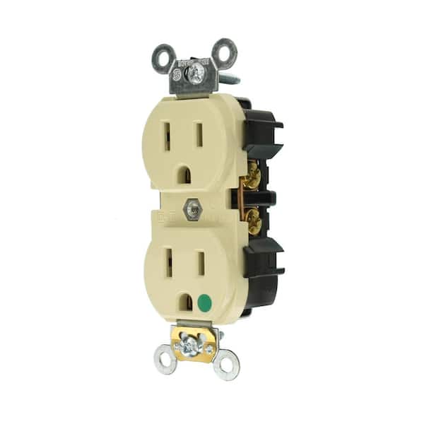 15 Amp 125 V Hospital Grade Duplex Outlet/Receptacle, Ivory (1-Pack) 8200-HI