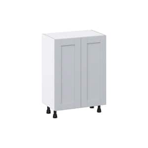 Cumberland Light Gray Shaker Assembled Shallow Base Kitchen Cabinet with Door (24 in. W x 34.5 in. H x 14 in. D)