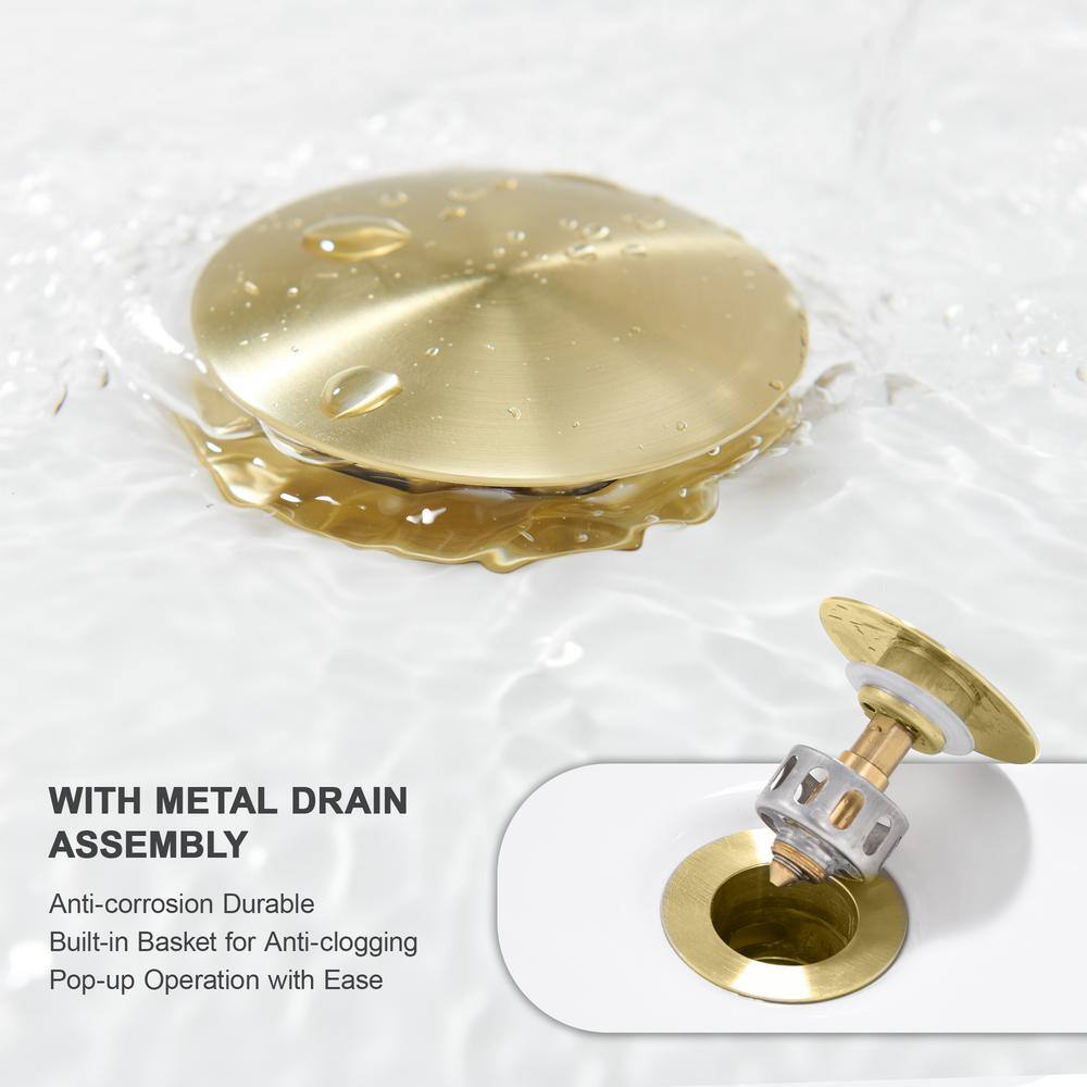 Brushed Gold Double Handle Widespread Bathroom Faucet