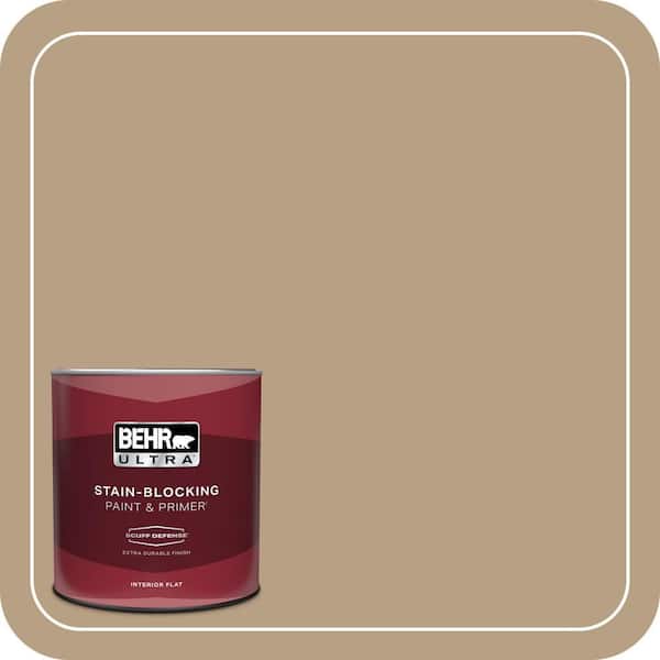 BEHR ULTRA 1 qt. Home Decorators Collection #HDC-AC-12 Craft Brown Extra Durable Flat Interior Paint & Primer