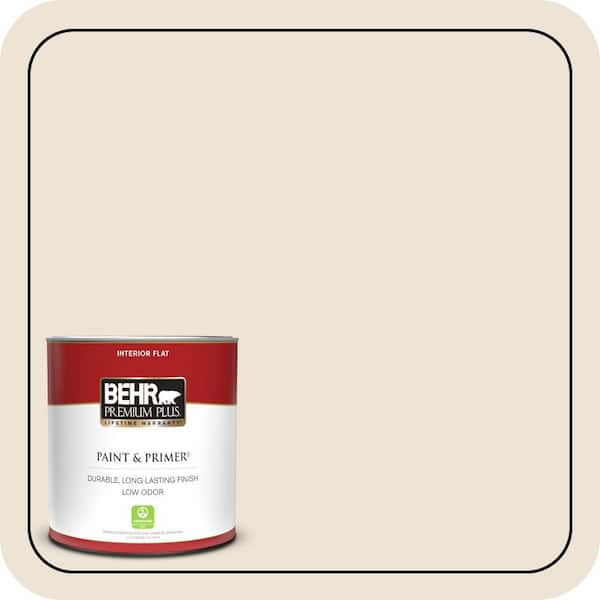 BEHR PREMIUM PLUS 1 qt. #QE-09 Pavillion Flat Low Odor Interior Paint & Primer