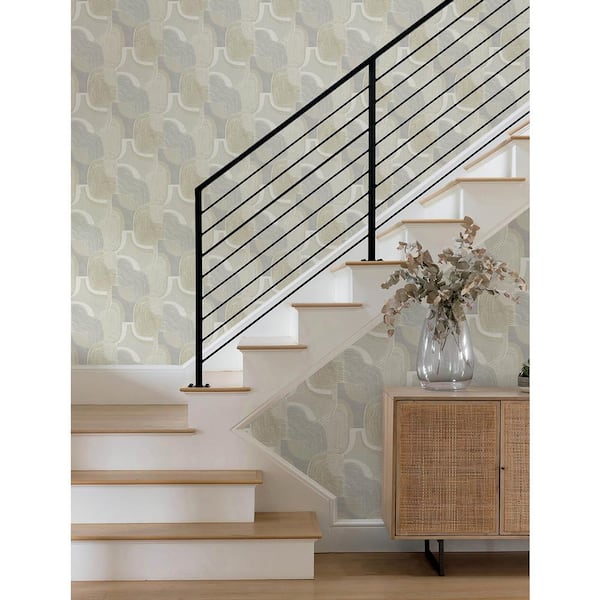 Hollace Honey Geometric Metallic Non-pasted Paper Wallpaper