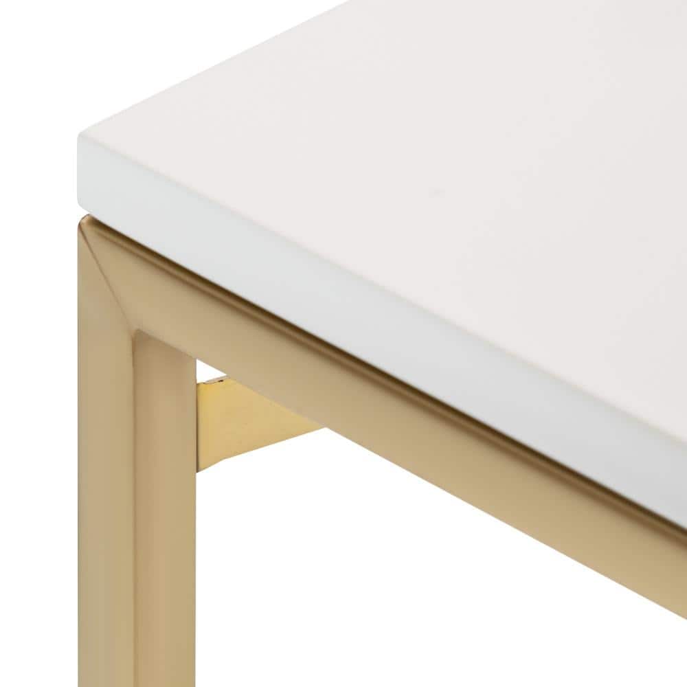 Ascott 36" White and Gold Floating Wall Shelf