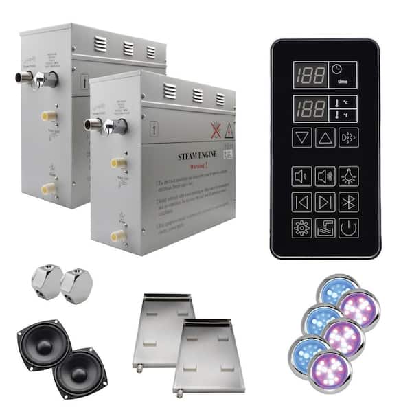 Superior SteamPoint Plus 18kW Steam Bath Generators, Self-Draining, Bluetooth Digital Keypad, Drip Pans, Colored Lights