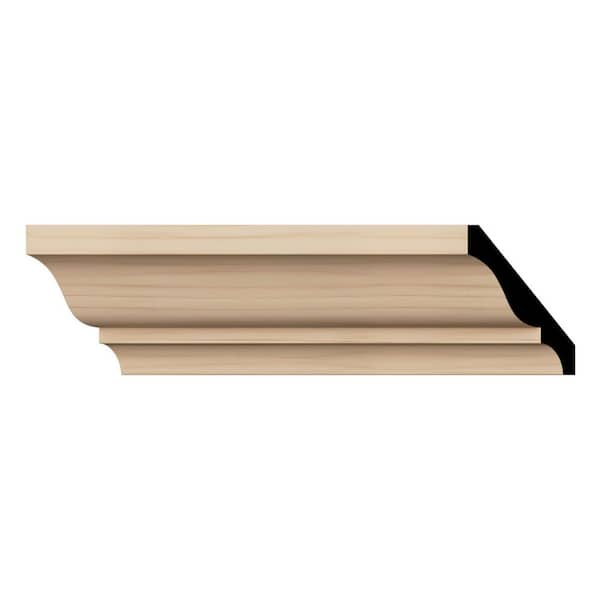 Ekena Millwork WM49 0.56 in. D x 3.63 in. W x 96 in. L Wood Alder Crown ...