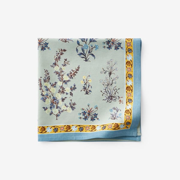 The Company Store Blue Garden 19 in. X 19 in. Green Cotton Napkins (Set of 4)
