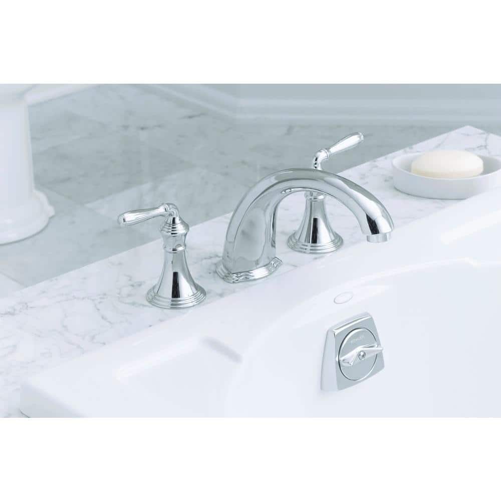 Devonshire Double Handle Chrome Deck-Mount Roman Tub Faucet