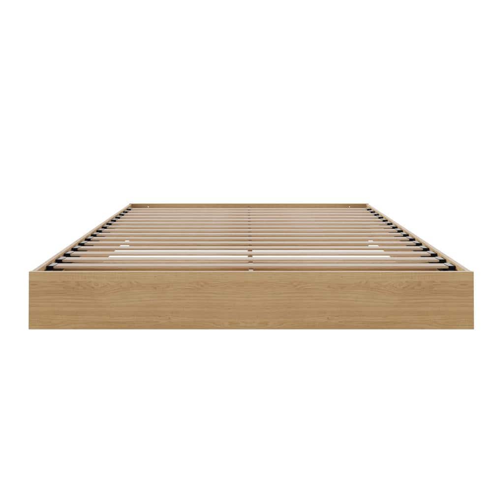 Natural Maple Full Size Floating Platform Bed Frame