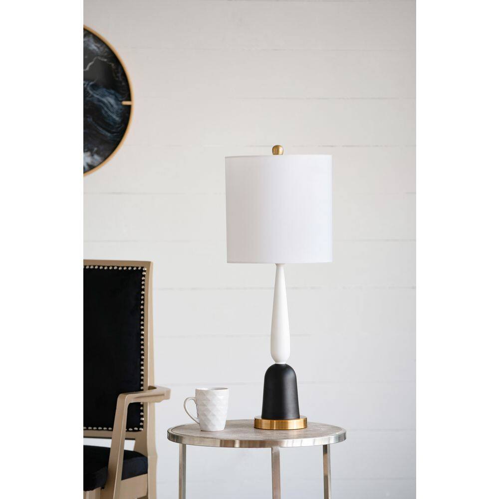 30 in. White Metal Modern Integrated LED Table Lamp for Living Room, Bedroom, Office with White Metal Shade price history on PriceWatchPro