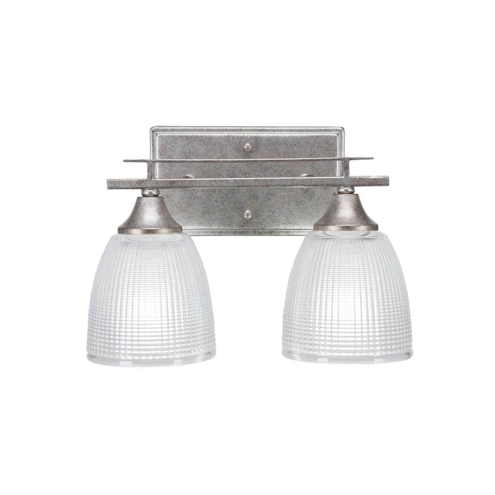 Ontario 15.75 in. 2-Light Aged Silver Vanity Light