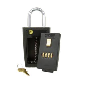4-Number Combination Lockbox Key Storage Lock Box with Key-Locking Shackle