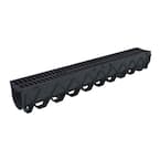 Storm Drain 5 in. x 40 in. Channel Drain Kit, Black Grate