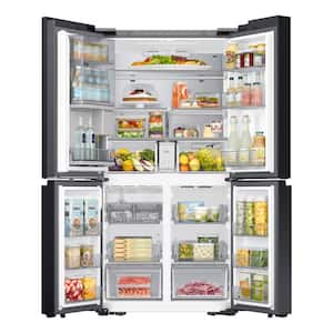Bespoke 29 cu. ft. 4-Door Flex French Door Smart Refrigerator with Beverage Zone, White Glass