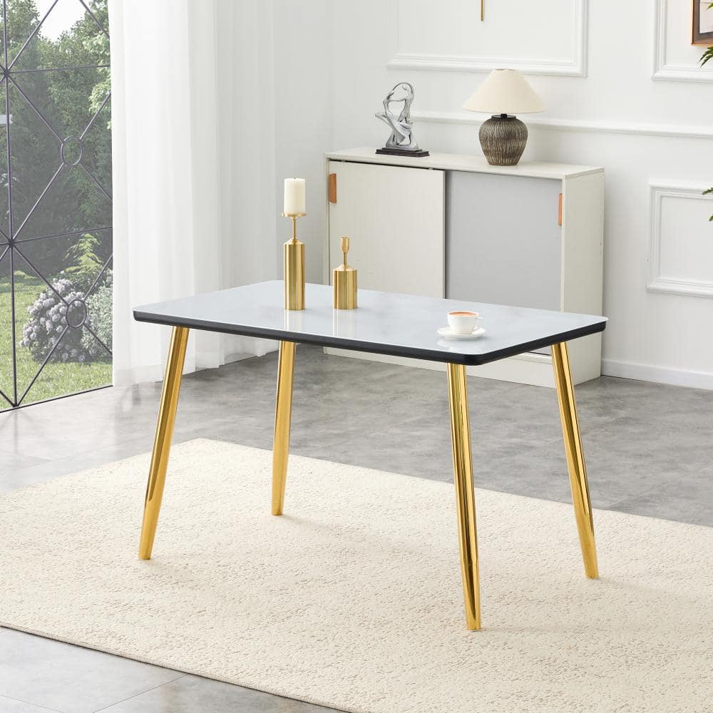 White and Gold Rectangle Dining Table price history on PriceWatchPro