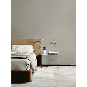 Boutique Collection Beige Shimmery Geometric Zen Non-pasted Paper on Non-woven Wallpaper Roll