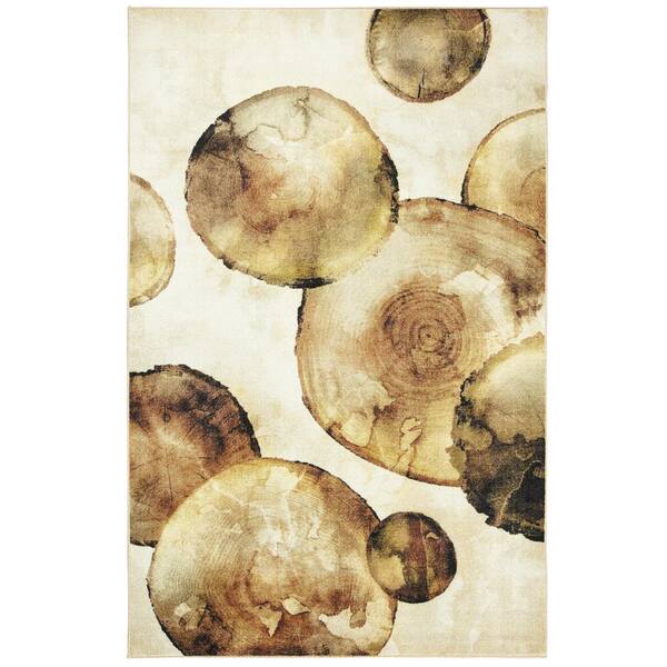 Mohawk Home Tree Rings Brown 5 ft. x 8 ft. Abstract Area Rug