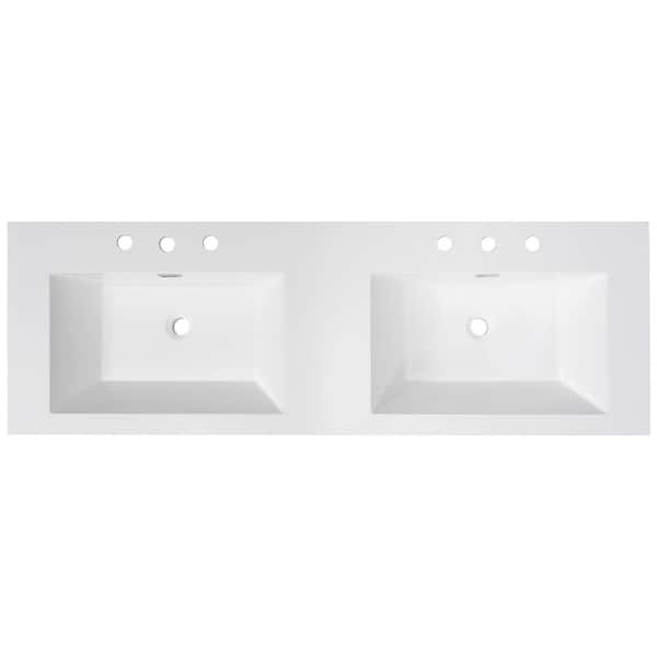TCYO 60 in. W x 20 in. D Cultured Marble Rectangular Vanity Top in ...