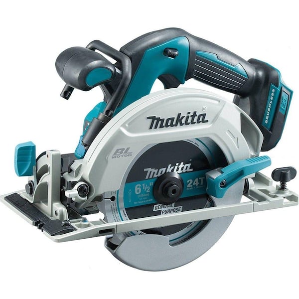 Makita 18V LXT Lithium-Ion Brushless Cordless 6-1/2 in. Circular Saw with  Electric Brake and 24T Carbide Blade (Tool-Only) XSH03Z The Home Depot