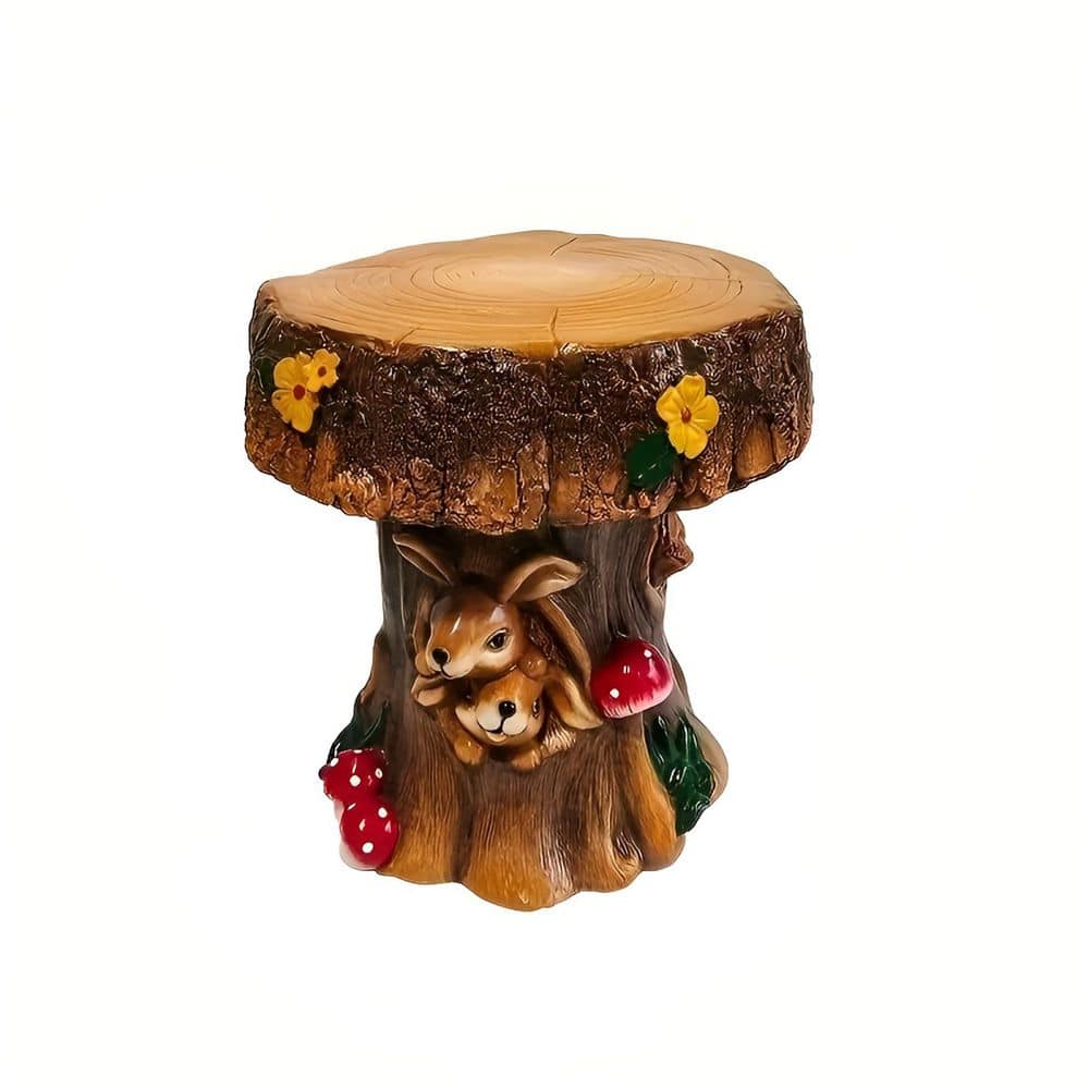 Brown 13 in. Plastic Outdoor Side Table Resin Rabbit Garden Chair Decoration Outdoor/Indoor Chair for Backyards Terraces price history on PriceWatchPro