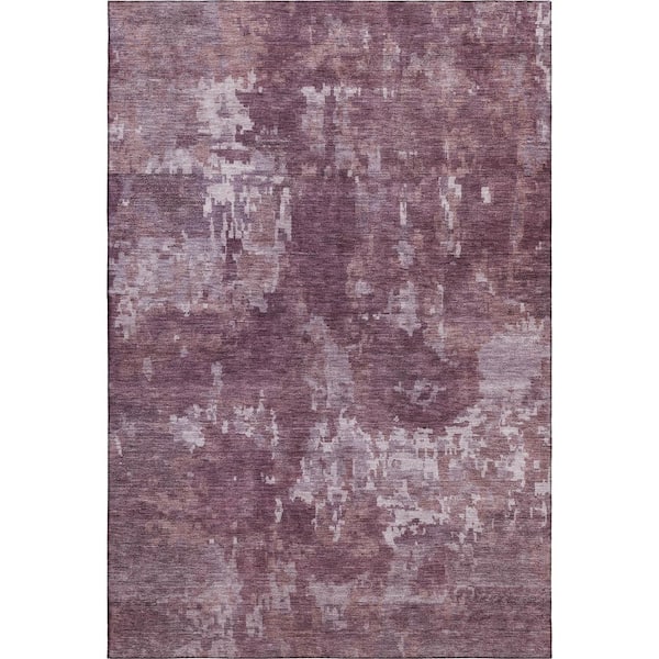 Mayfield Premium Machine Washable Abstract AMF2361 Merlot 10 ft. x 14 ft. Area Rug