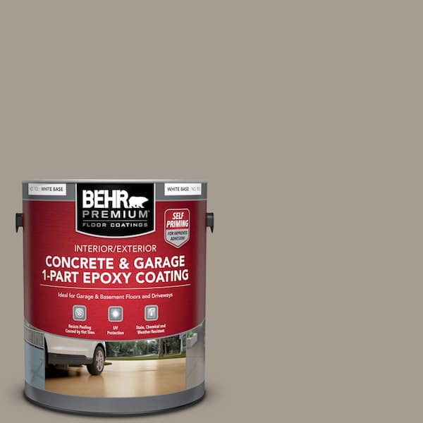 BEHR PREMIUM 1 gal. #N200-4 Rustic Taupe Self-Priming 1-Part Epoxy Satin Interior/Exterior Concrete and Garage Floor Paint