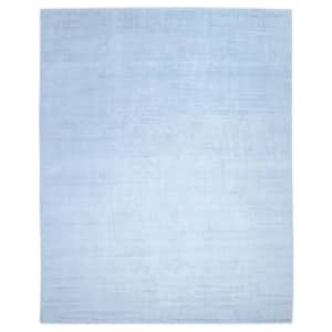 Milo Contemporary Solid Light Blue 9 ft. x 12 ft. Hand Loomed Area Rug