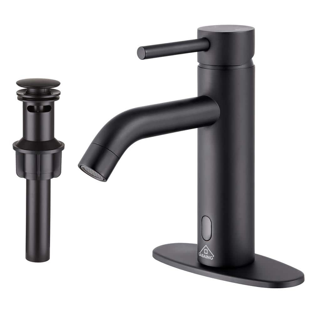 Matte Black Stainless Steel Touchless Bathroom Sink Faucet