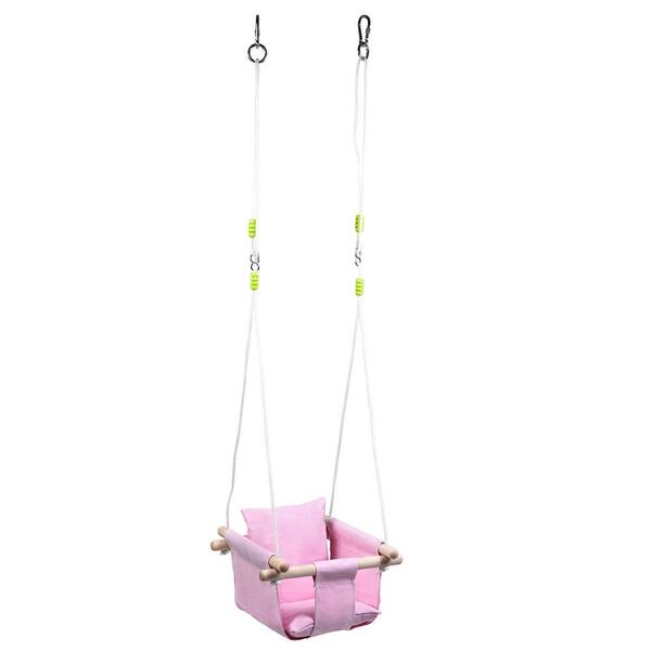 Baby Canvas Hanging Swing Seat Wooden Hammock Chair Toy Pink Topb003018 Baby Canvas Hanging Swing Seat Wooden, Baby Outdoor Swing Seat Pink