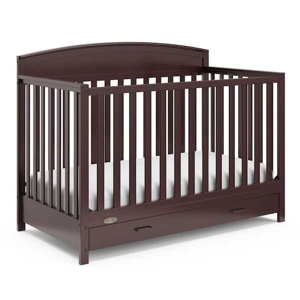 Graco Benton Espresso 5 in 1 Convertible Crib with Drawer 04532 519 The Home Depot