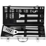 Silver Cooking Accessories Heavy Duty BBQ Stainless Steel Grill Tools Set with Aluminum Storage Case (20-Piece)