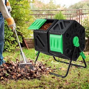 Dual Chamber Compost Tumbler Outdoor Rotating Chamber Compost Bin 34.5 Gal.