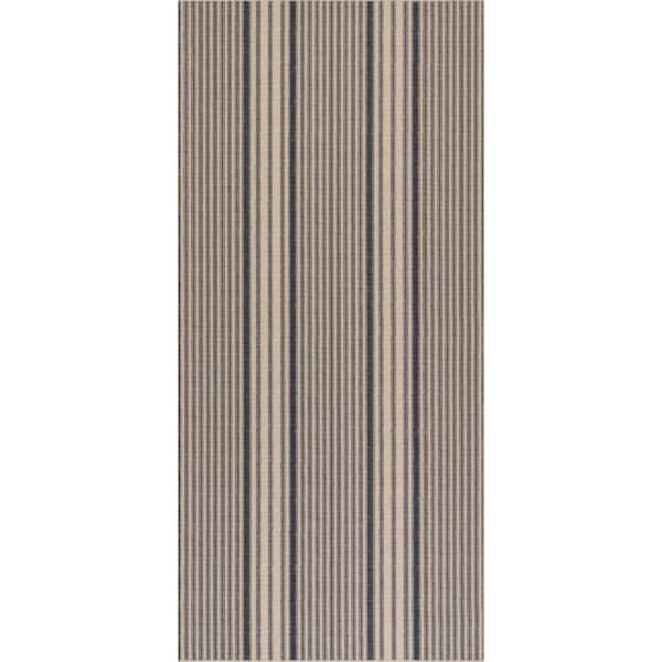3 ft. x 8 ft. Navy Clemira Coastal Striped Indoor Runner Rug