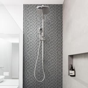 Hudson Penny Round Stormy Night 12 in. x 12-5/8 in. Porcelain Mosaic Tile (10.7 sq. ft./Case)