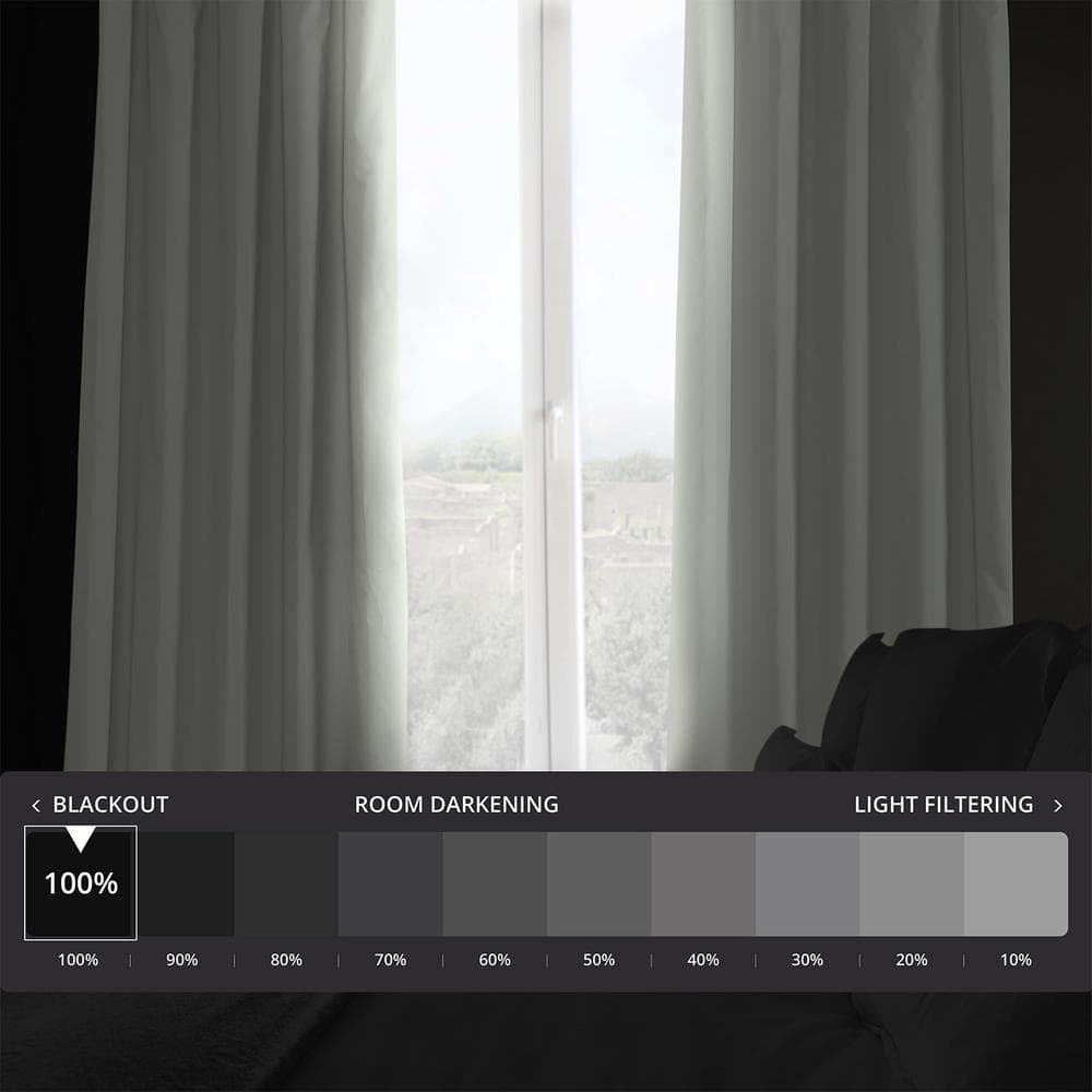 Warm Off-White Cotton Blackout Curtain Panel, 50" x 84"