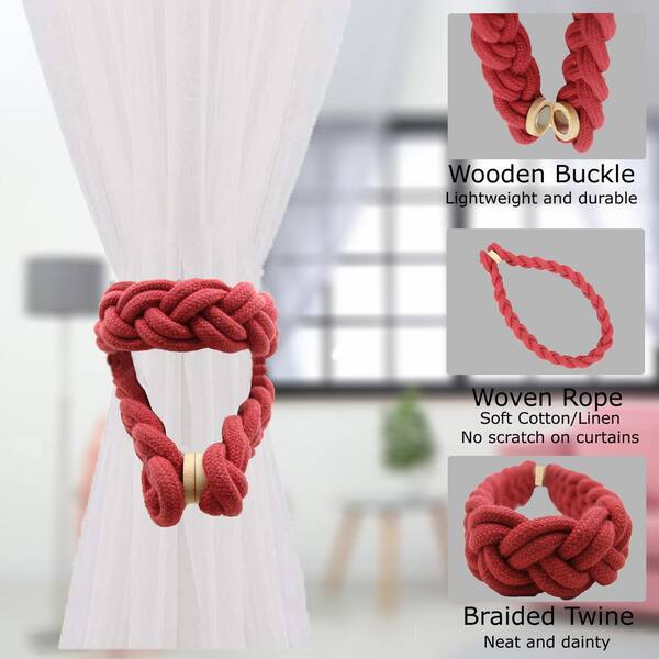 1 Pair Curtain Knitted Tiebacks Braided Curtain Tie Backs Curtain Rope Tiebacks 