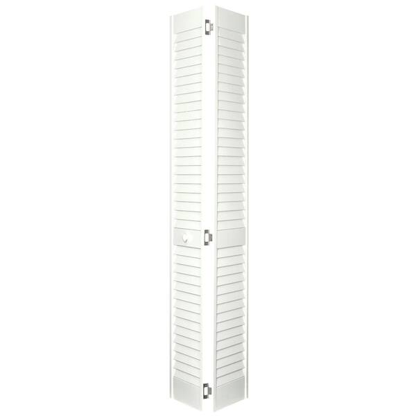 Home Fashion Technologies 2 in. Louver/Louver Behr Swiss Coffee Solid Wood Interior Bifold Closet Door-DISCONTINUED