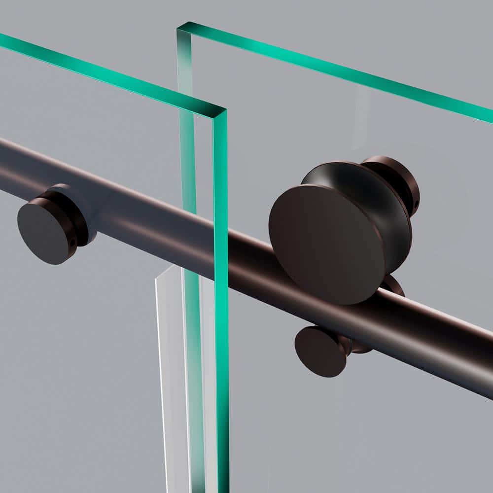 Eclipse 60" Oil Rubbed Bronze Frameless Sliding Shower Door