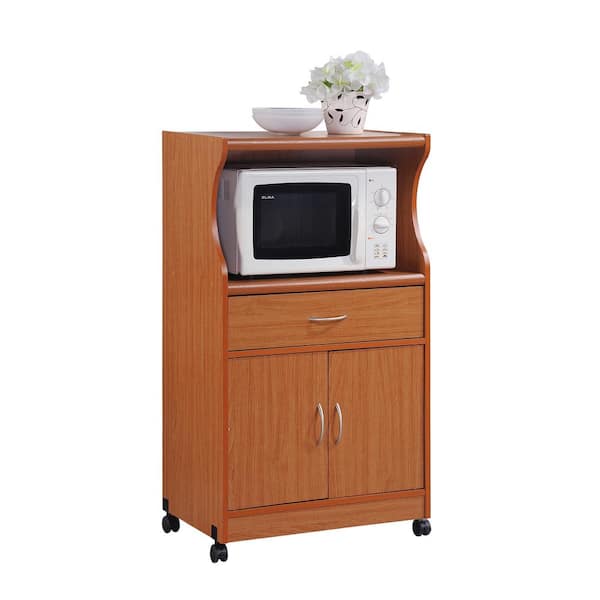 Hodedah Cherry Microwave Cart, Microwave Stand With Storage Home Depot