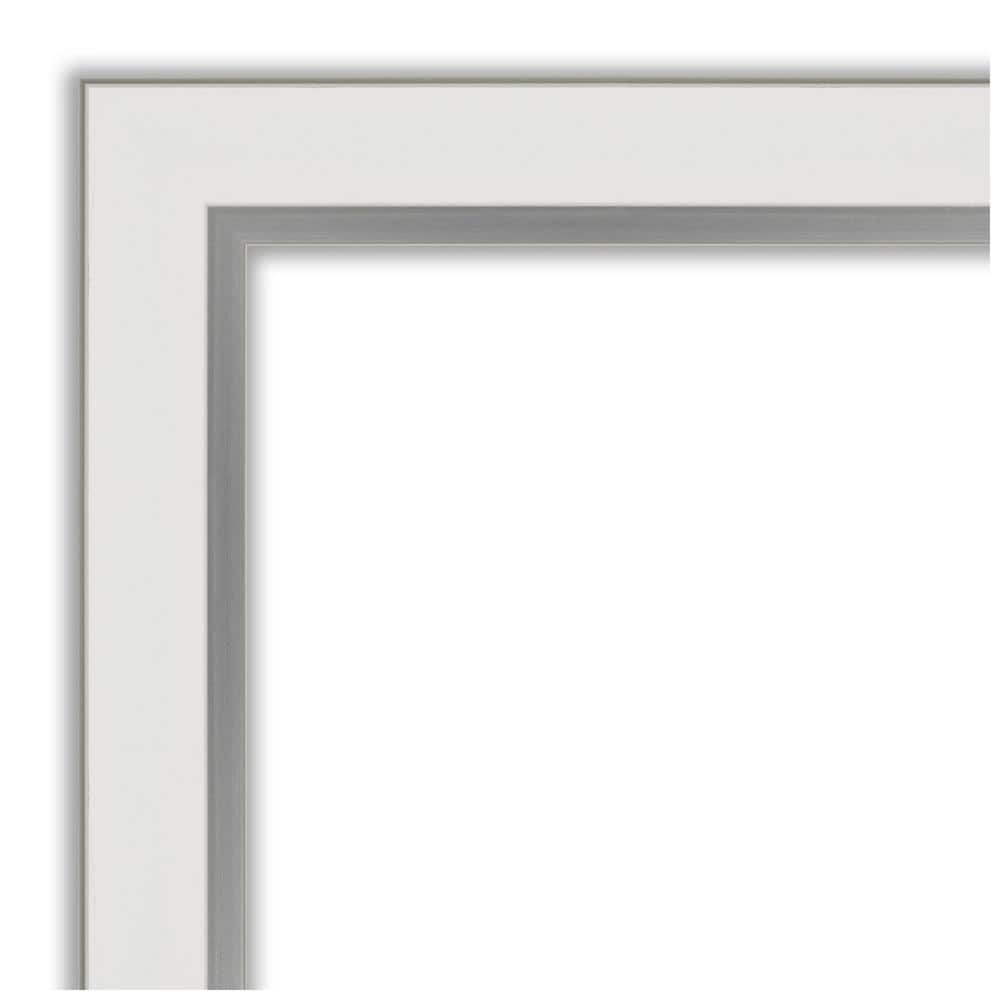 Eva 19" x 23" White and Silver Wood Framed Wall Mirror
