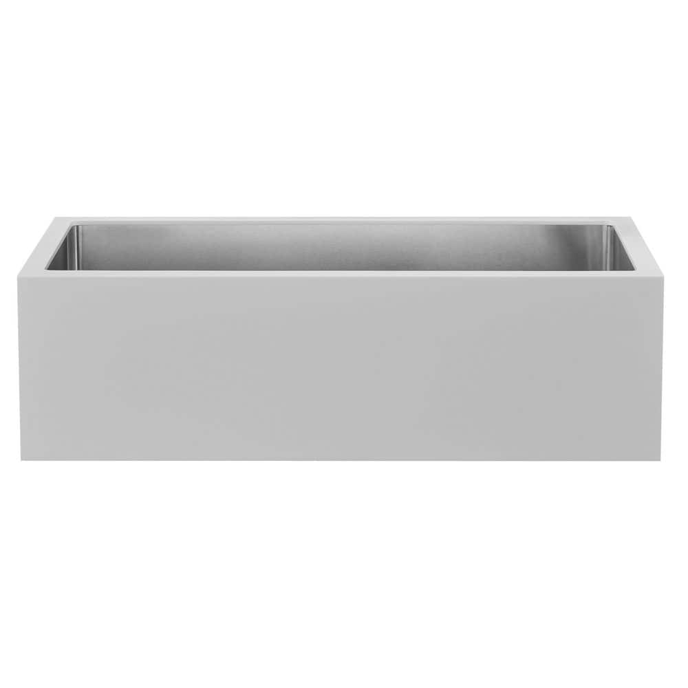 30'' White and Stainless Steel Farmhouse Single Bowl Kitchen Sink