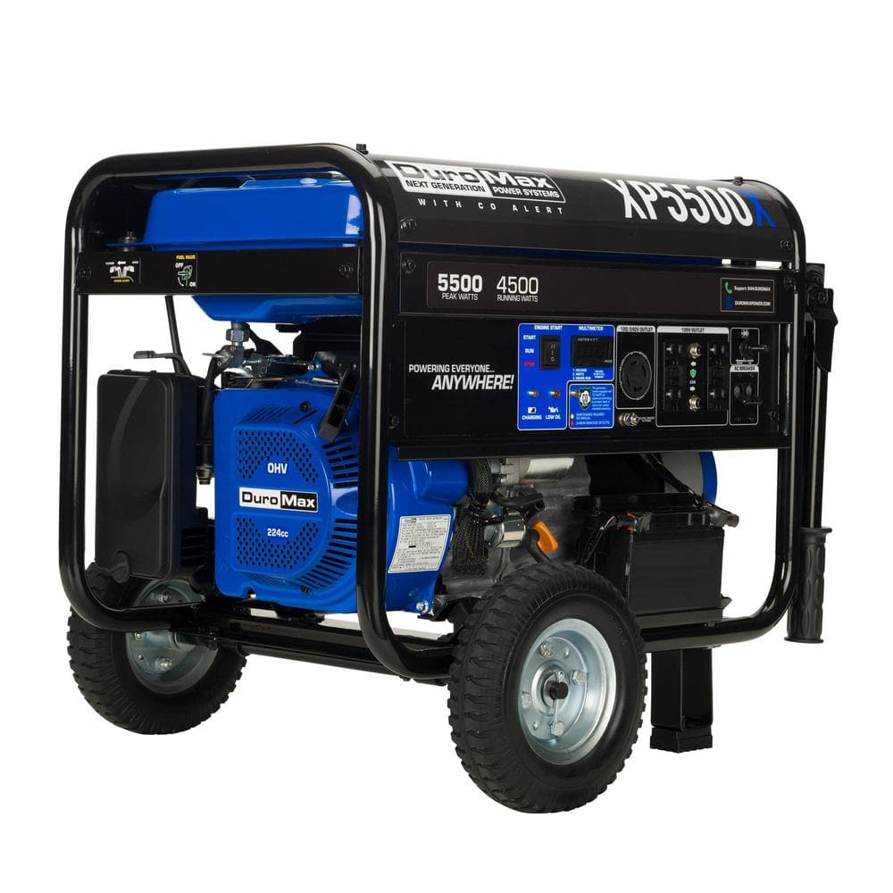 DUROMAX 5,500-Watt/4,500-Watt 224 cc Electric Start Gas Powered ...