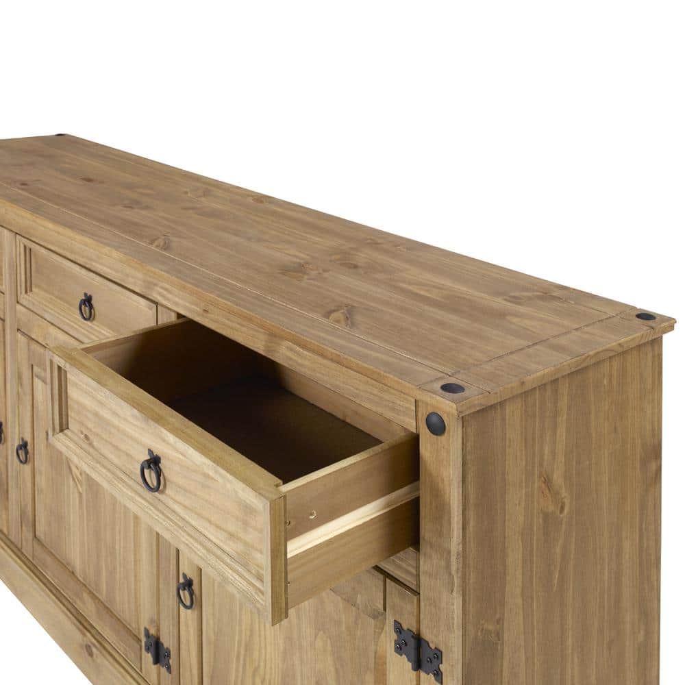 Corona Brown Solid Pine Cottage Buffet Sideboard