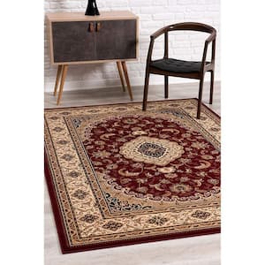 Bernadette Red 8 ft. x 11 ft. Abstract Olefin Area Rug