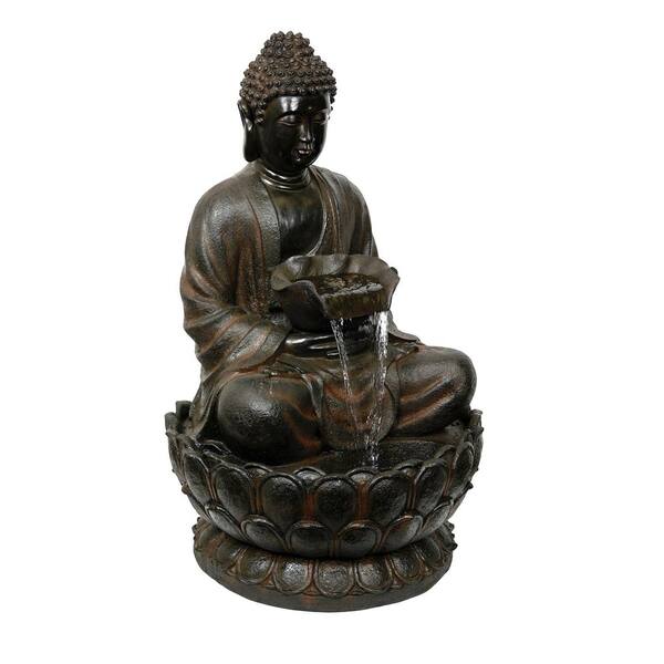 Alpine Corporation 44 in. Tall Outdoor Buddha Waterfall