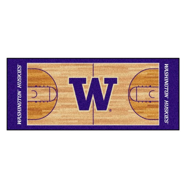 FANMATS Washington Huskies Purple 2.5 ft. x 6 ft. Court Runner Rug