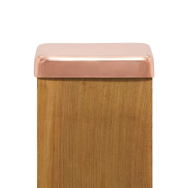 Protectyte 6 in. x 6 in. Copper Flat Top Slip Over Fence Post Cap with 3/4 in. Lip and Screws