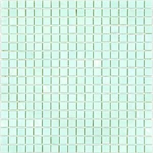 Skosh Glossy Light Blue-Green 11.6 in. x 11.6 in. Glass Mosaic Wall and Floor Tile (18.69 sq. ft./case) (20-pack)