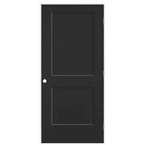 36 in. x 80 in. 2-Panel Logan Left-Hand Solid Core Jet Black Molded Composite Single Prehung Interior Door