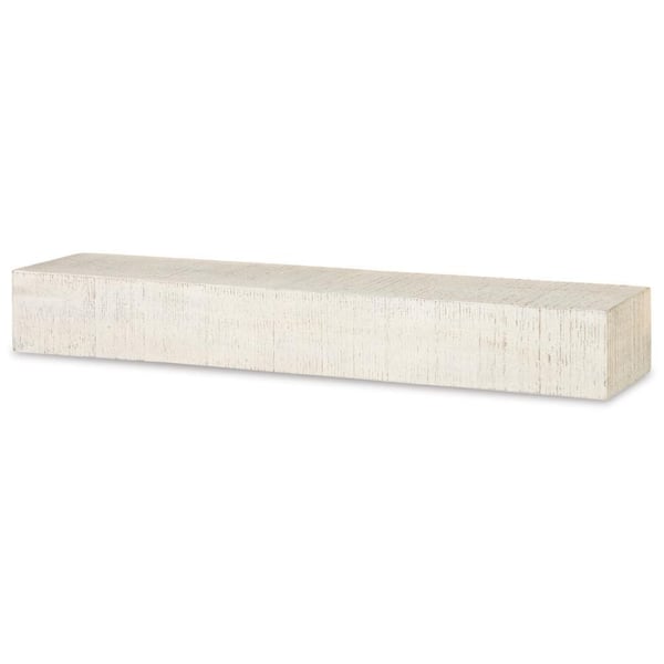 Novo 8 in. W x 38 in. D White Solid Wood Decorative Wall Shelf